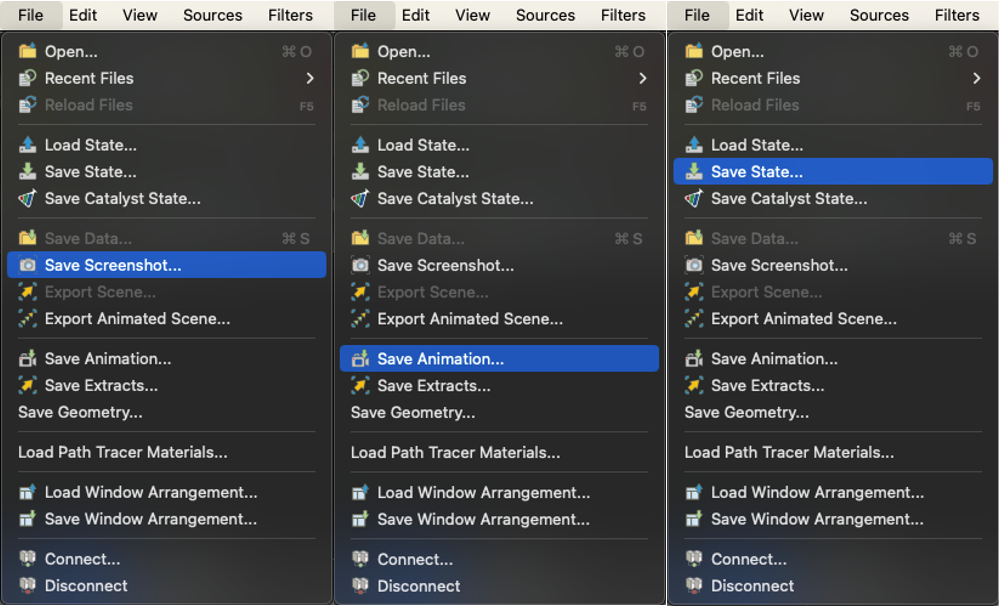 Screenshot of ParaView settings